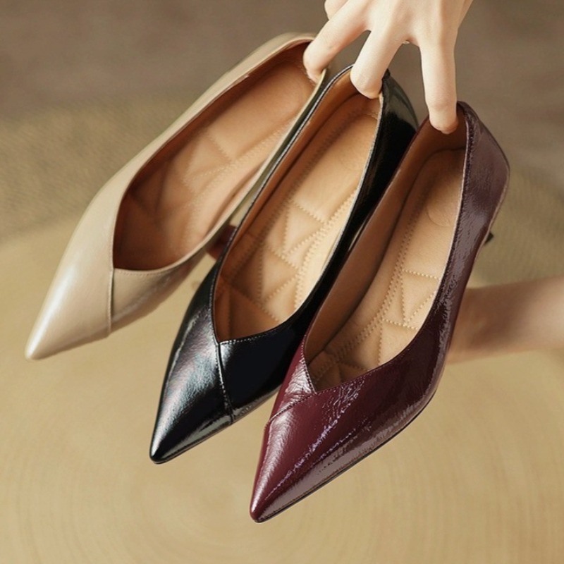 Patent Leather Pump - Slip-on couro de patente único sapatos