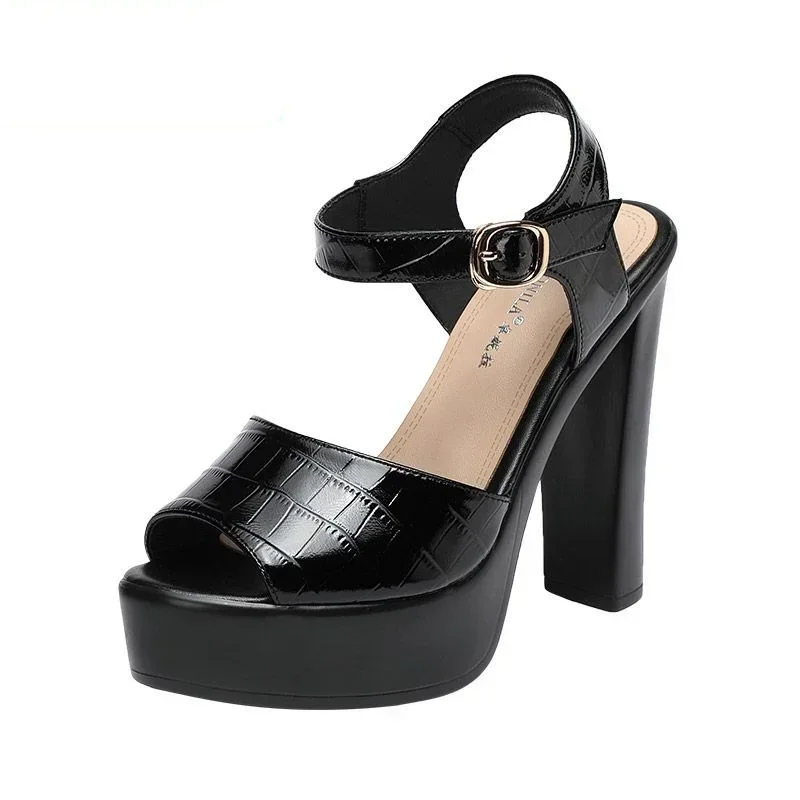 Women Shoes Model - 10cm 13cm moda sandálias de couro