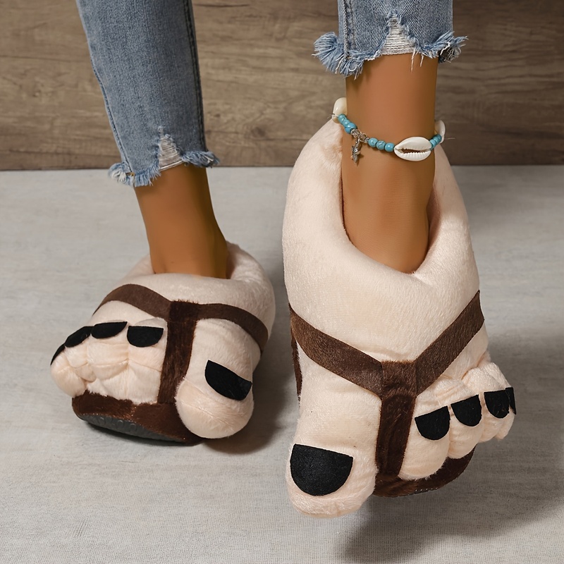 Women Shoes For Big Feet - Pantufas de Pelúcia Quentes e Grossas