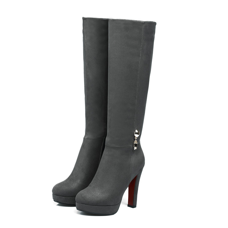 Camurça falsa couro nubuck bor - Block Heel Ankle Boots avaliação e preço