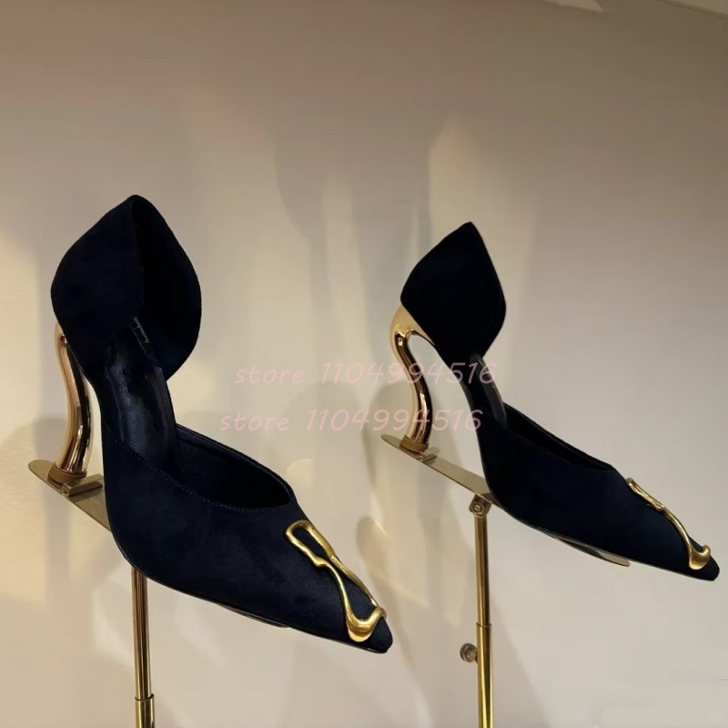 Decoração de metal preto camur - Women Shoes Model avaliação e preço