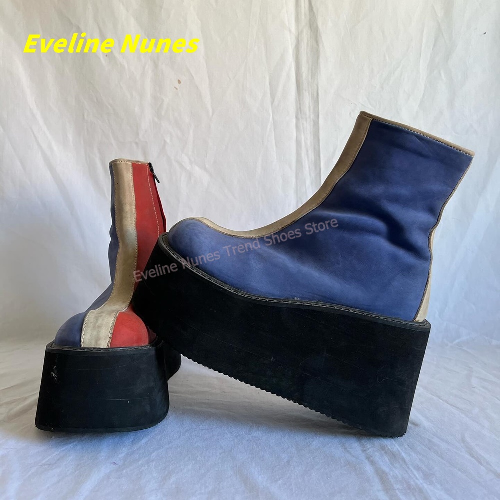 Botas de Plataforma Y2K Vermel - Block Heel Ankle Boots avaliação e preço