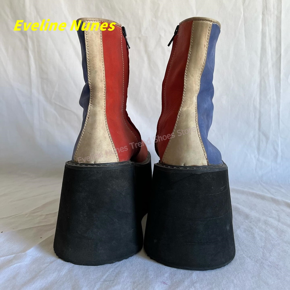 Botas de Plataforma Y2K Vermel - Block Heel Ankle Boots avaliação e preço