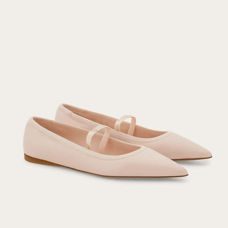 Mulheres ballet sapatos planos - Ribbon Tie Heel avaliação e preço