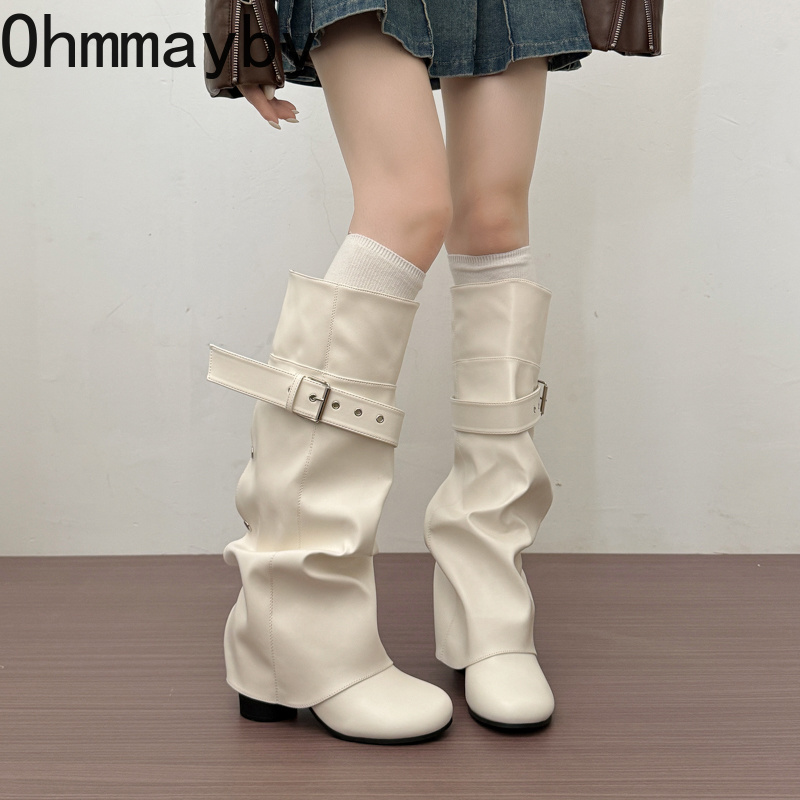 Botas Femininas de Designer at - Block Heel Ankle Boots avaliação e preço