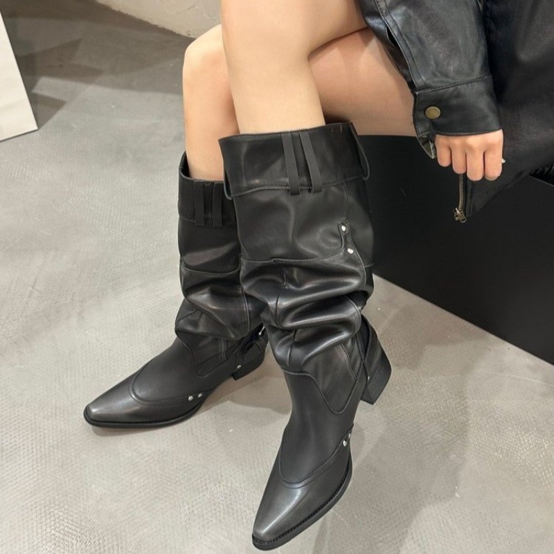 Botas individuais enroladas pa - Block Heel Ankle Boots avaliação e preço