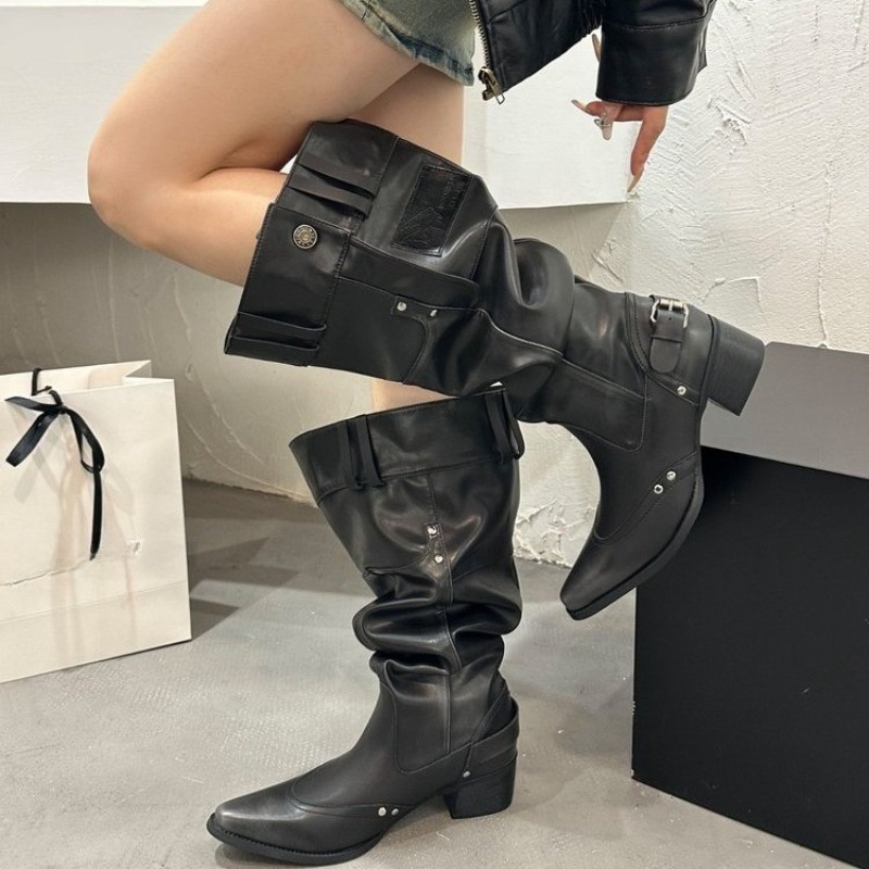 Botas individuais enroladas pa - Block Heel Ankle Boots avaliação e preço
