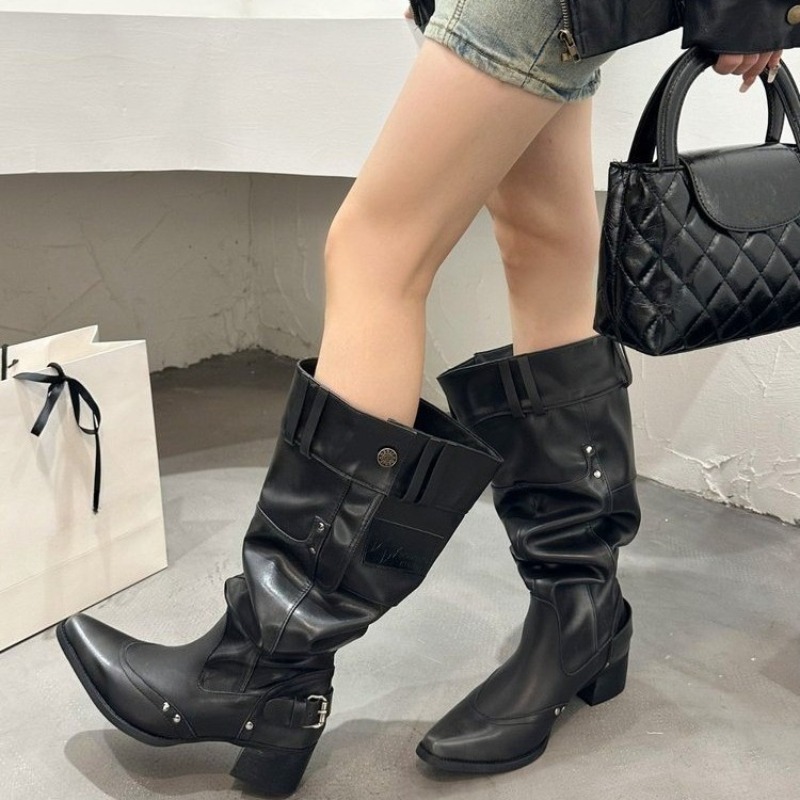 Botas individuais enroladas pa - Block Heel Ankle Boots avaliação e preço