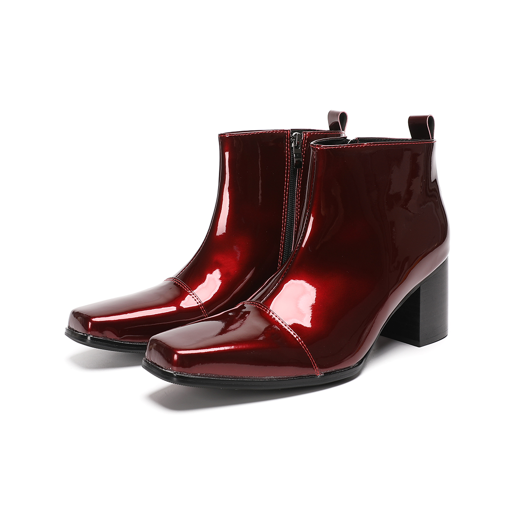 Botas de cano curto masculinas - Block Heel Ankle Boots avaliação e preço