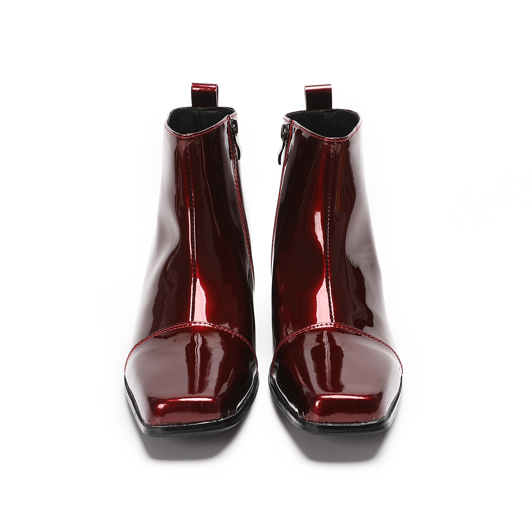 Botas de cano curto masculinas - Block Heel Ankle Boots avaliação e preço