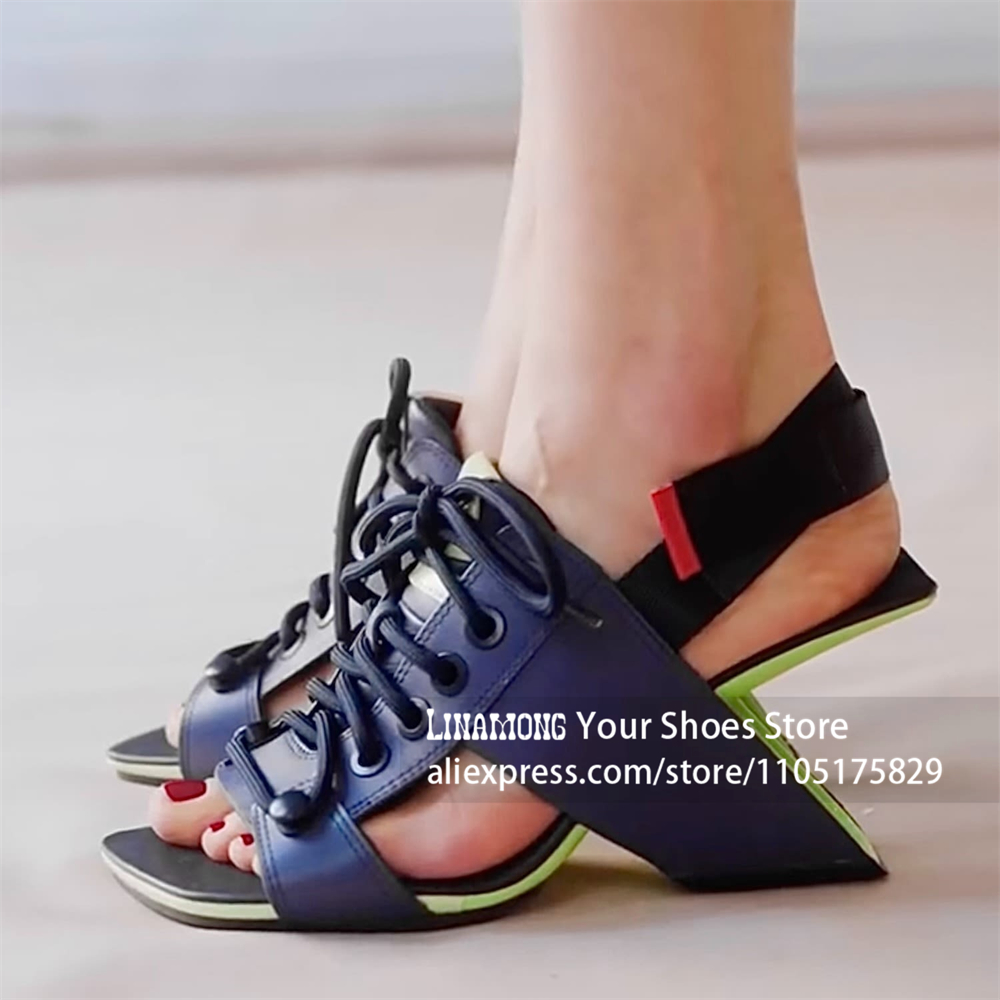 Sandálias de Salto Assimétrico - Women Shoes Model avaliação e preço