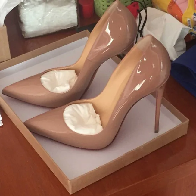 Novo 12cm couro lacado sexy ap - Patent Leather Pump avaliação e preço